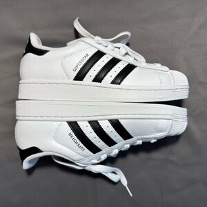 Adidas Women's White and Black Superstar II Sneakers